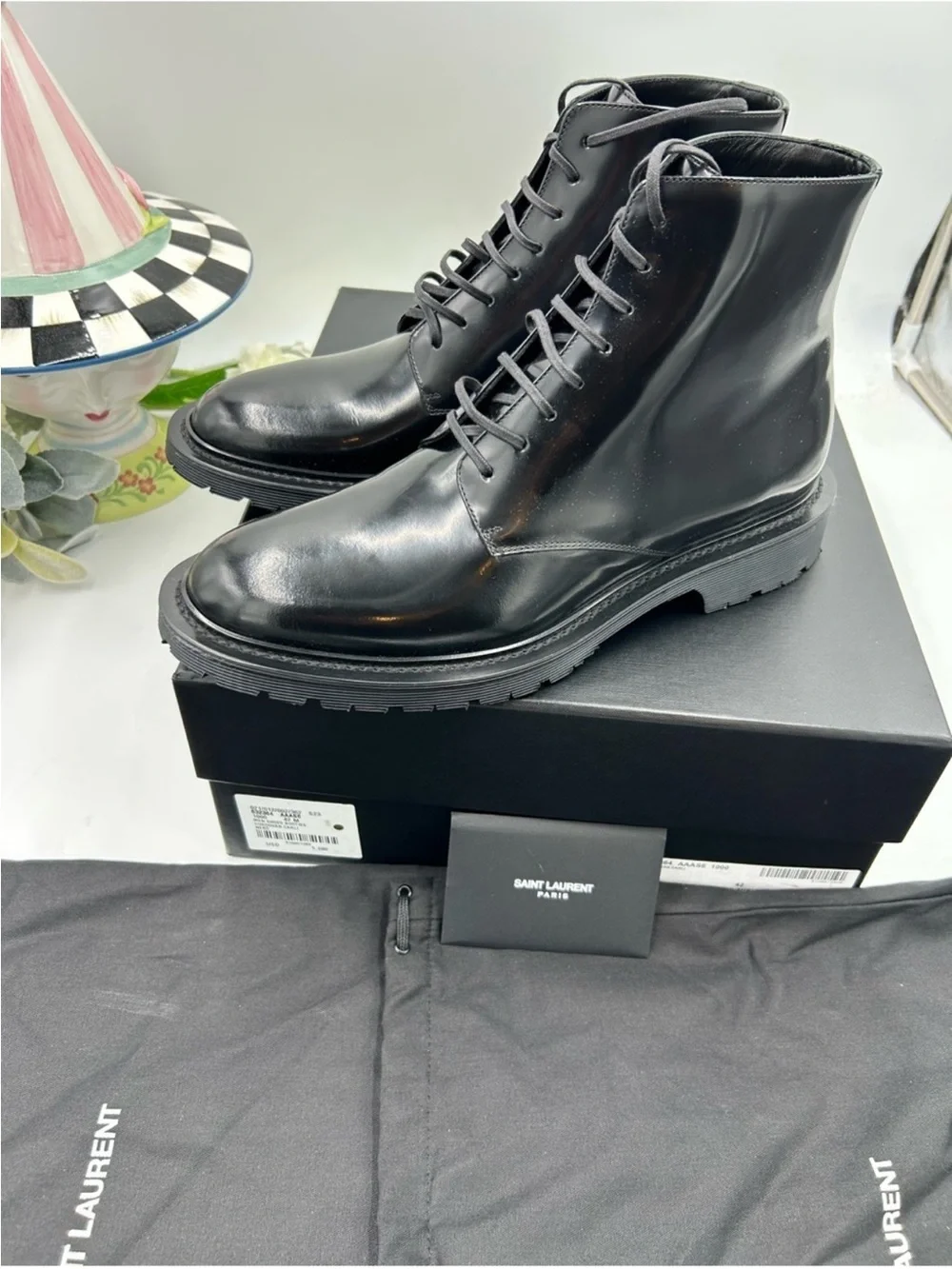 Men’s St. Laurent combat boots size 42 made in Italy NWT